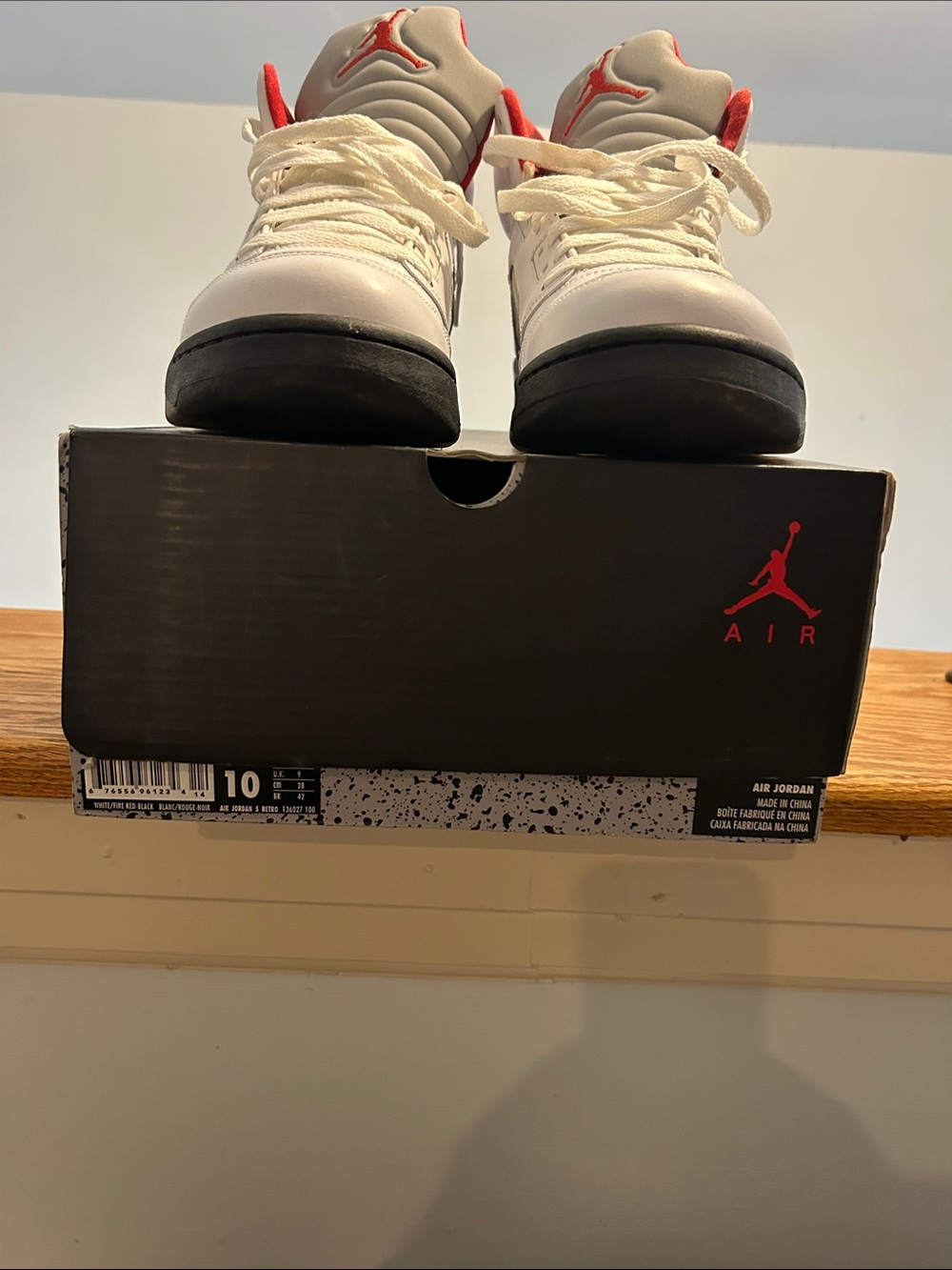 Jordan White Red and Black Sneakers